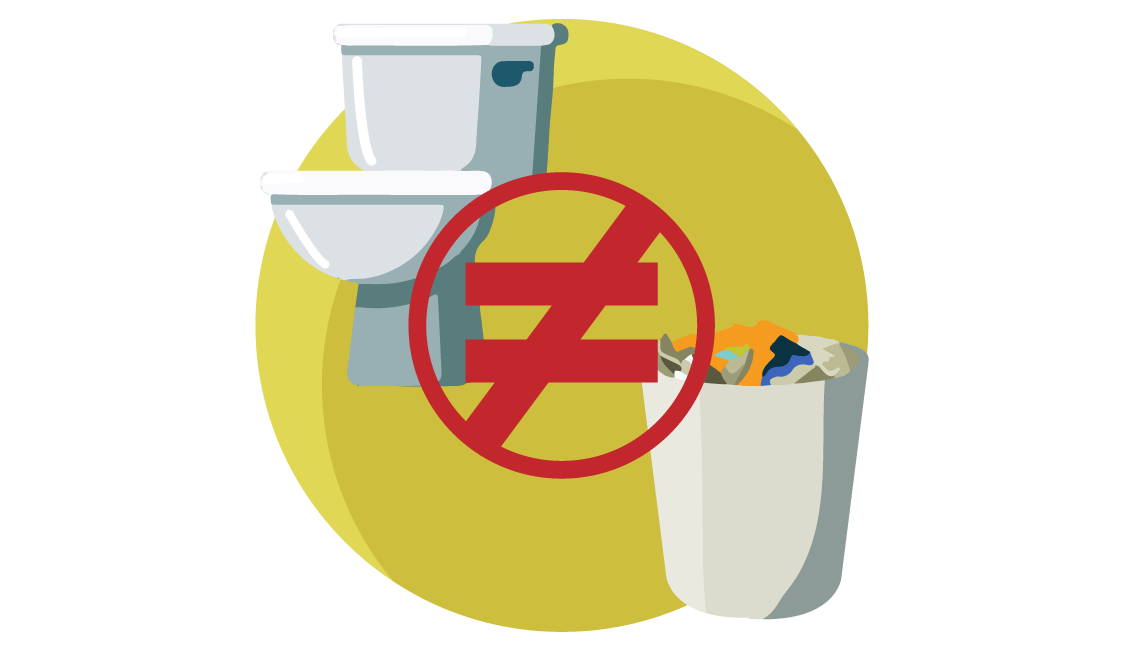 TOILETS ARE NOT TRASH CANS